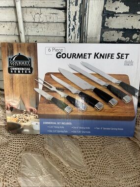 NIB Gourmet Traditions Commercial Series 6 Piece Knife Set